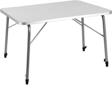 Складаний кемпінговий стіл Casaria, регульований по висоті, вологостійкий, для саду, балкону та дачі, на 6 осіб, білий MDF