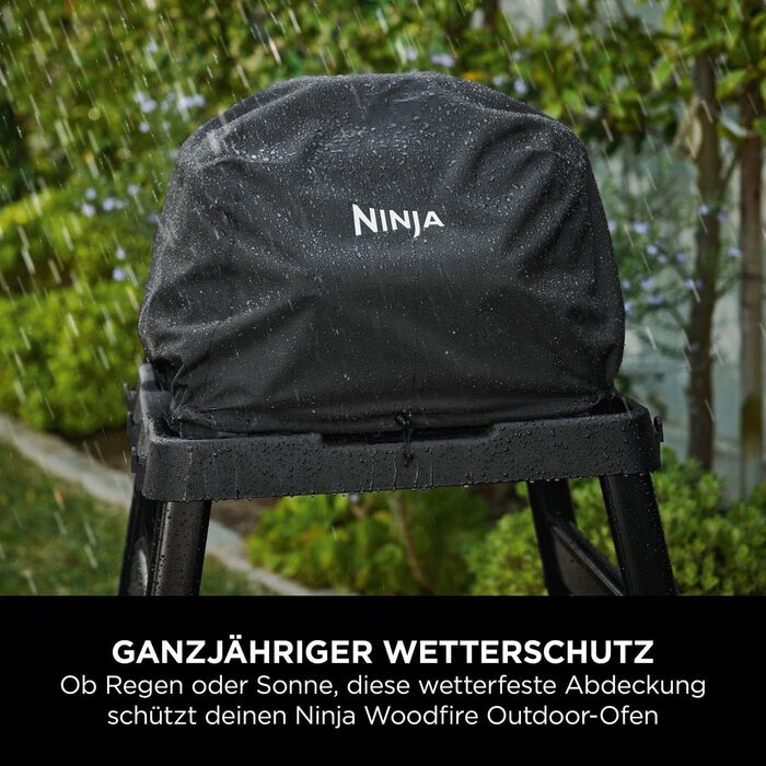Чохол для гриля Ninja Woodfire XL, офіційний аксесуар, сумісний з BBQ OG850/OG901, водостійкий, захист від сонця, з шнурком, чорний
