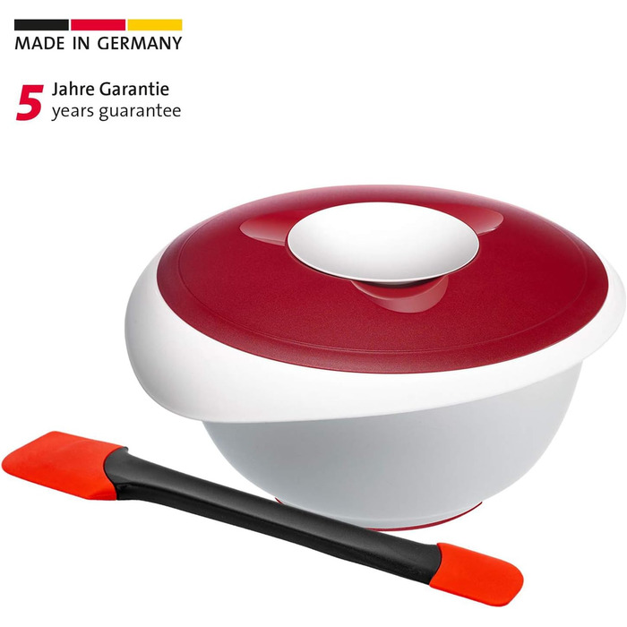 Набір для випічки Westmark Back-Set 4 шт. з мисками, вінчиком, мірною склянкою та скребком/демідером, пластик, білий/червоний/прозорий