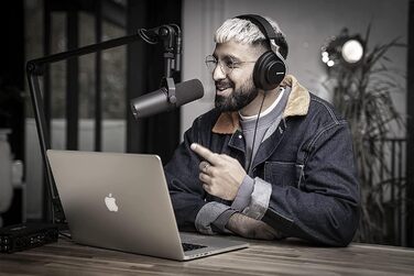 Динамічний мікрофон Shure SM7B для вокалу, подкастів і студії, XLR, широкий частотний діапазон, теплий звук, чорний
