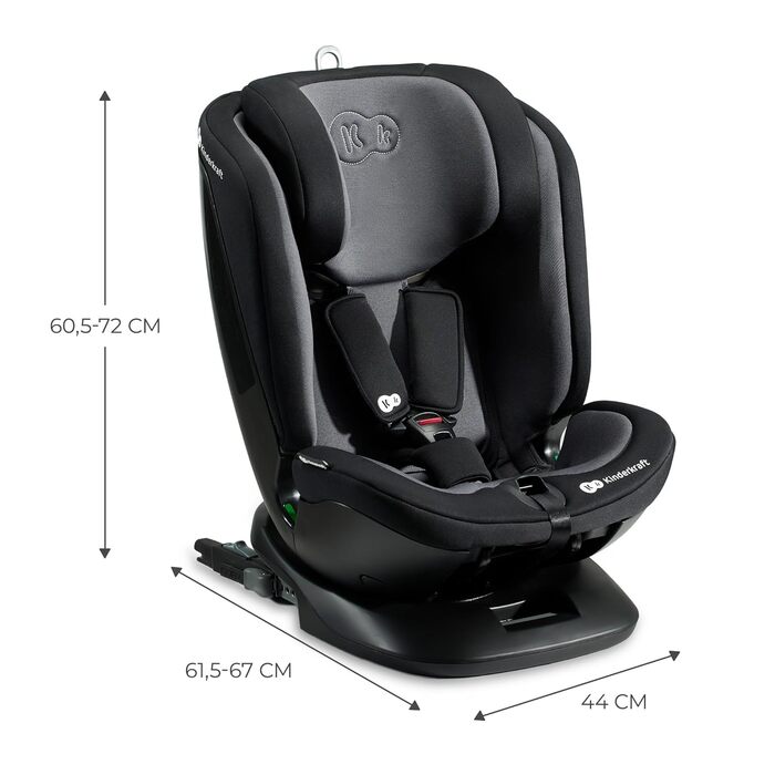 Дитяче автокрісло Kinderkraft XPEDITION2 I-Size 40-150 см, 0-36 кг, обертання 360°, ізофікс, регульована спинка, чорне
