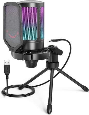 Ігровий USB-мікрофон FIFINE для ПК, стрімінгу, подкастів, з підставкою та кнопкою вимкнення звуку, сумісний з PS4, PS5, Mac