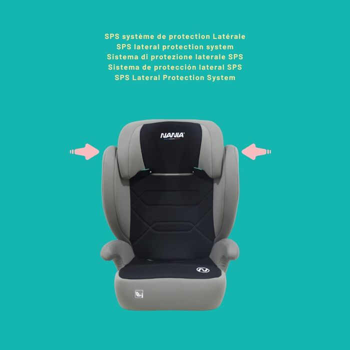 Автокрісло Nania Belem 2 в 1 I-SIZE, 15-36 кг, Група 2/3, 100-150 см, регульована спинка та підголівник, з бічними захистом