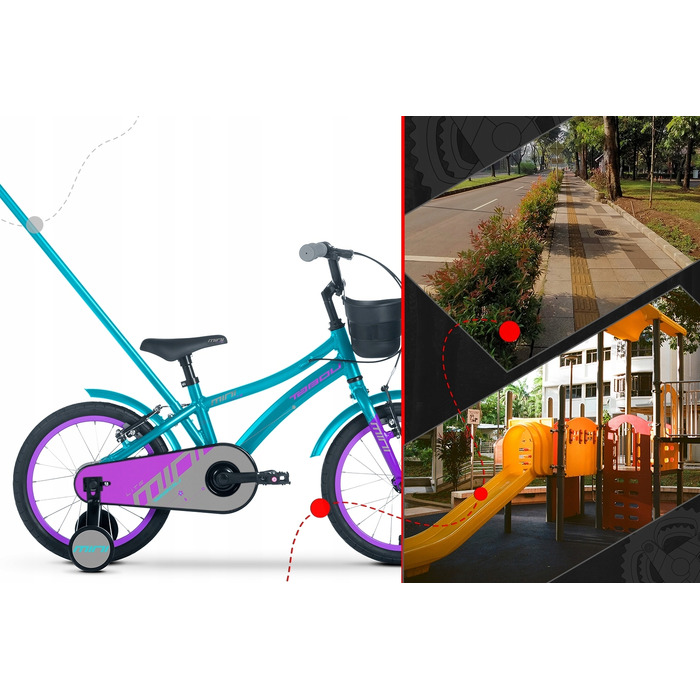 Дитячий велосипед Tabou MINI LITE, 14 дюймів, багатоколірний