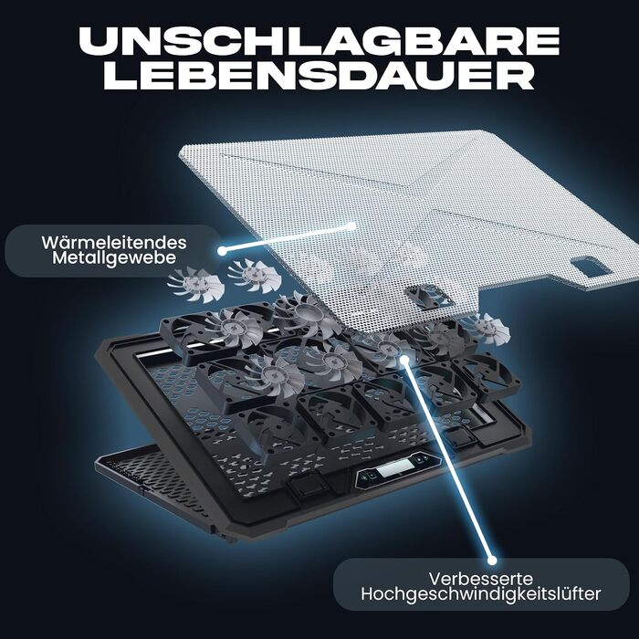 Ігровий охолоджувач для ноутбука V15 з RGB-підсвіткою та USB-портом