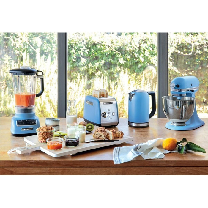Кухонна машина KitchenAid Artisan — планетарний міксер з чашами з нержавіючої сталі 4.8 л та набором аксесуарів (5 шт), Vintage Blue