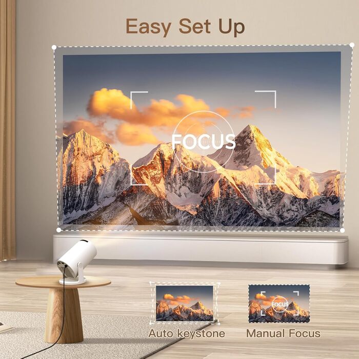 Портативний проєктор LYNCAST HY300 Pro з Wi-Fi, Bluetooth та Android 11. Підтримка 1080P/4K, поворотний на 180°, для домашнього кінотеатру та використання на відкритому повітрі
