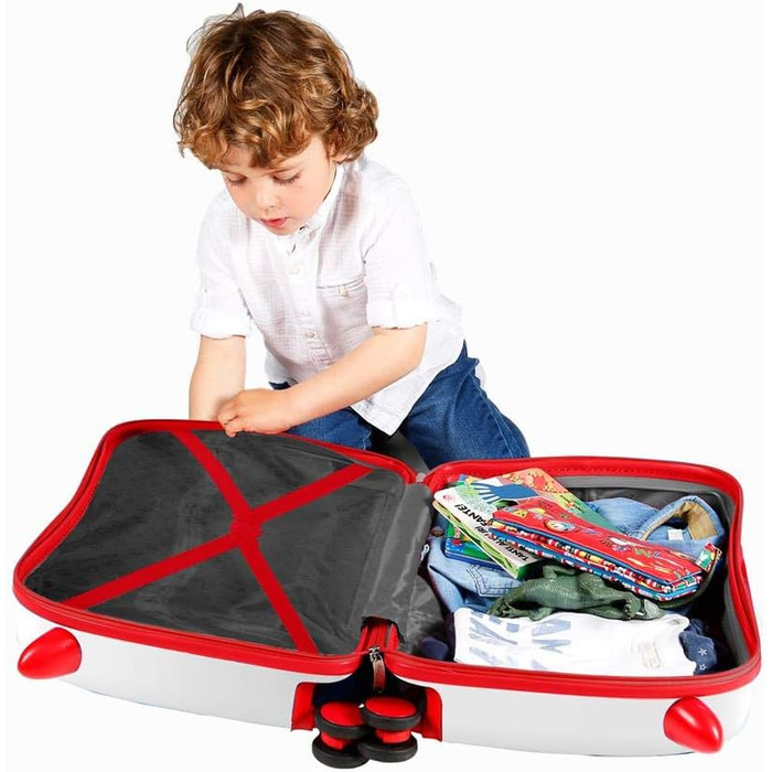 Дитяча валіза Disney Cars, жорсткий корпус ABS, 50x38x20 см, 34 л, 4 колеса, кодовий замок, мультиколірна, ручна поклажа