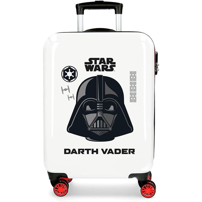Дорожня валіза Star Wars Darth Vader, 38x55x20 см, жорсткий ABS, кодовий замок, 34 л, 2 кг, 4 подвійних колеса, ручна поклажа, біла