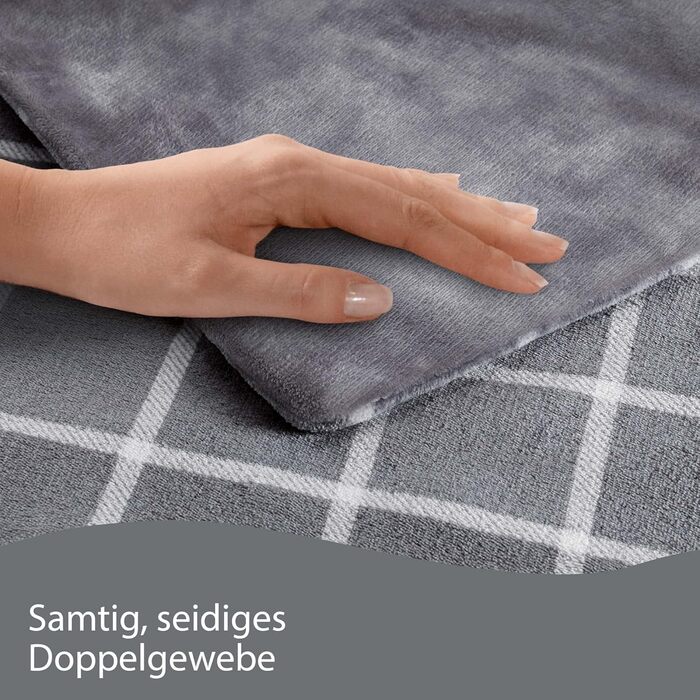 Електрична плед-грілка Imetec Adapto Velvet Square 150x95 см, м'яка, безпечна, 6 режимів, швидкий нагрів, низьке споживання, прана, технологія Adapto