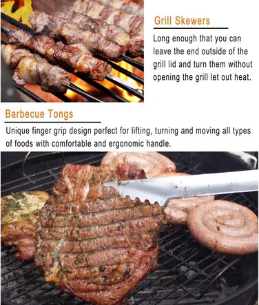 Grilljoy набір для гриля 20 предметів з нержавіючої сталі у алюмінієвому кейсі, професійний набір аксесуарів для барбекю, подарунок для чоловіків і жінок, сріблястий