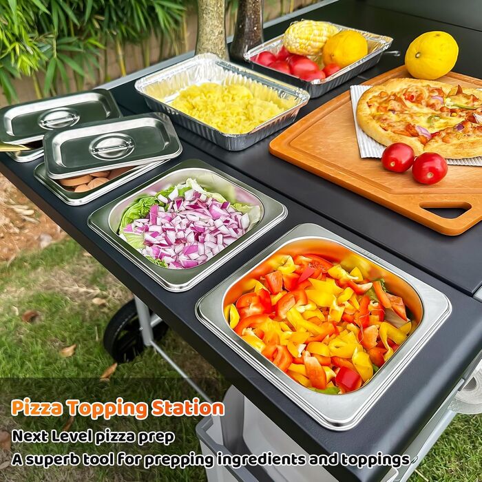 Тристороння візок-стіл для гриля на вулицю: Weber, Blackstone, Ninja Woodfire, Traeger, Nexgrill (63,5 x 127,9 x 78,9 см)