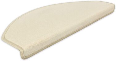 Комплект килимків на сходи Metzker® Vorwerk Uni, напівкруглі, світло-бежеві, 10 шт., антиковзкі накладки для сходів