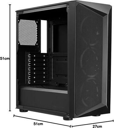 Корпус для ПК Cooler Master CMP 510 ARGB, 3x120 мм вентилятори, загартоване скло