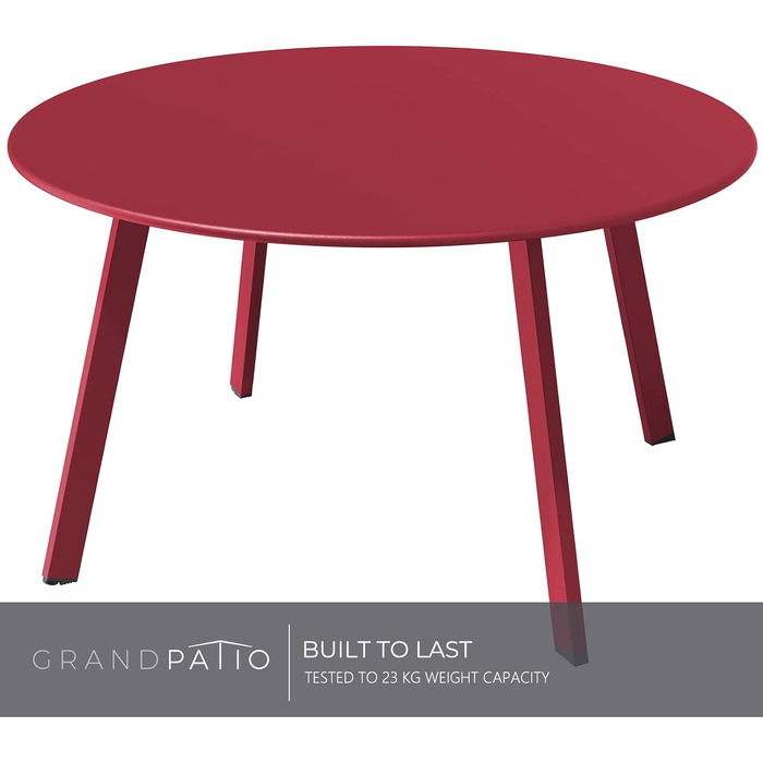 Стіл Grand Patio Bossa Nova Rot для балкона, вітальні та офісу, металевий, легкий монтаж, кавовий столик для вулиці та приміщень
