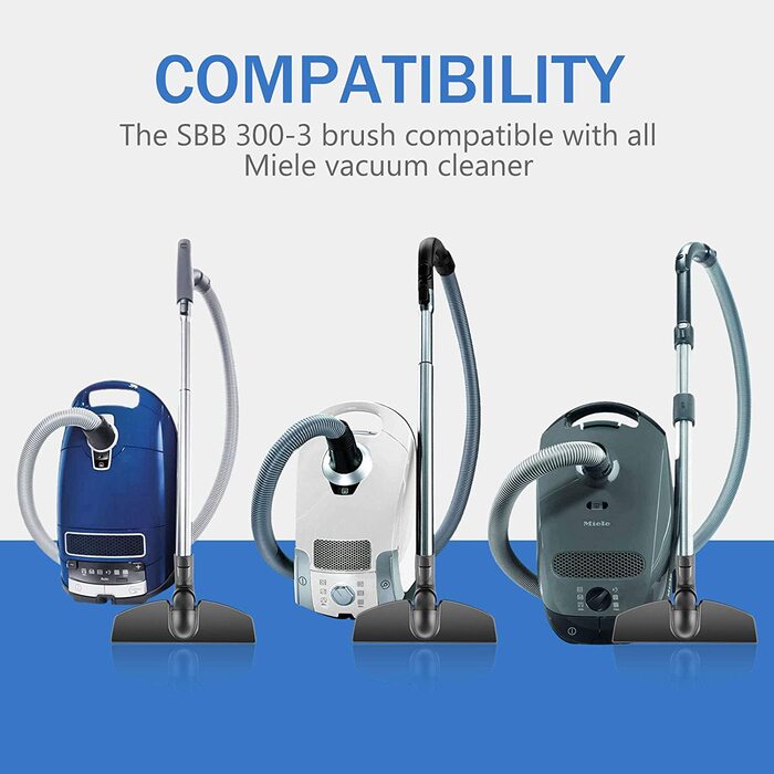 Насадка-щітка для пилососа Miele SBB 300-3 PQ, сумісна з моделями Complete, Compact, Classic, Swing, S8340, S8, S6, S5, S4, S2, S1, C1, C2, C3, H1, паркетна щітка для підлоги, змінна насадка KEEPOW