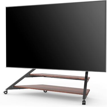 Мобільна TV стійка FITUEYES Design для телевізорів 75-100 дюймів, до 85 кг, регульована висота (14 положень), з полицею та кабель-менеджментом