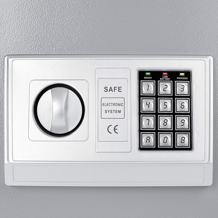Електронний сейф KESSER 50x35x34,5 см, подвійний замок, товщина дверей 4 мм, настінний, з підсвічуванням, чорний, для документів
