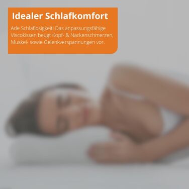Ортопедична подушка для шиї з ефектом пам'яті Memory Foam, ергономічна подушка для сну проти болю в шиї, регульована по висоті, з чохлом, 33x60 см