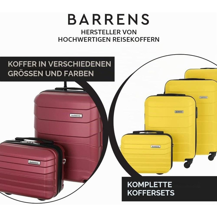 Валіза для ручної поклажі BARRENS 55x40x20 см, жорстка ручна валіза Cabin Size з 4 колесами, кодовим замком та телескопічною ручкою, легка (Зелена)