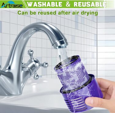 Миючий HEPA-фільтр Artraise V10 для Dyson V10 SV12 Cyclone Animal Absolute Motorhead, 4 шт., змінний фільтр для пилососа, заміна DY-969082-01