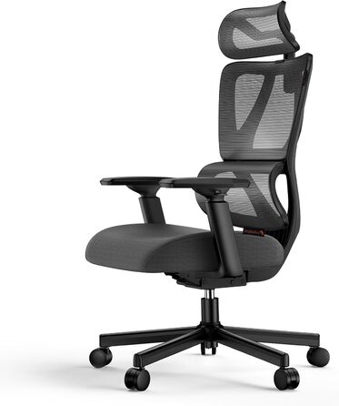 Крісло офісне ProtoArc EC100 чорне з підлокітниками та регульованою спинкою, Mesh, для дому та офісу
