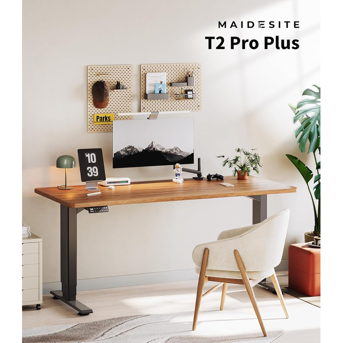 Електричний стіл MAIDeSITe T2 Pro Plus (Чорний) з регулюванням висоти, 2 мотори, 4 пам'яті, нагадування про зміну положення