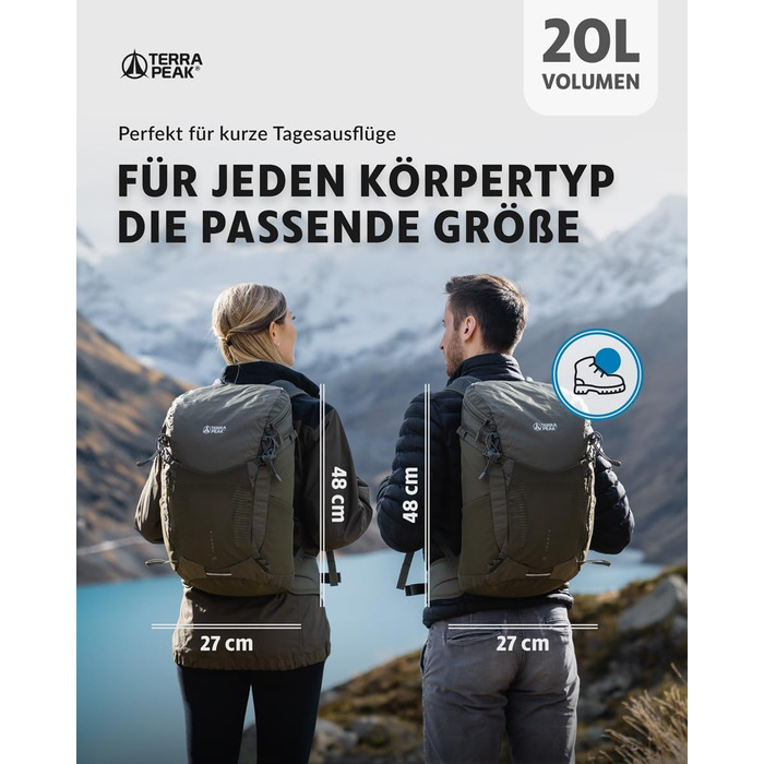 Рюкзак Terra Peak Airant з вентильованою спинкою, 20л, оливковий, туристичний, з поясом, тримачем для питної системи та дощовиком