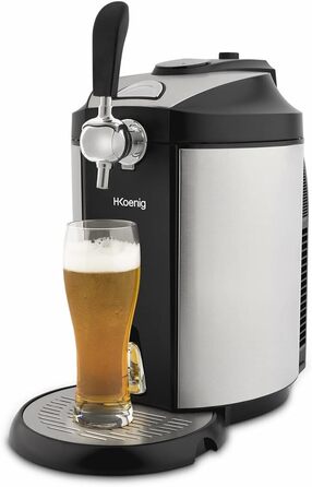 H.Koenig Bierzapfanlage - професійна система для розливу пива з нержавіючої сталі, сумісна з 5л кегами, з інтегрованим охолодженням 2-12°C, LED-дисплей (BW1890)