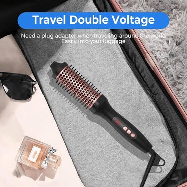 UKLISS Hairstyler 5 в 1: Фен-щітка, плойка, насадки для об'єму та вирівнювання (Рожеве золото)