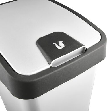 Преміум сміттєвий бак keeeper з фліп-кришкою, Soft Touch, 45 л, сріблястий