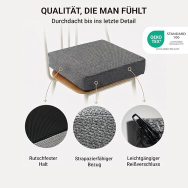 Ортопедична подушка для сидіння з Memory Foam 40x40 см Anthrazit - для офісного крісла, авто, візка. Нековзка, знімний чохол