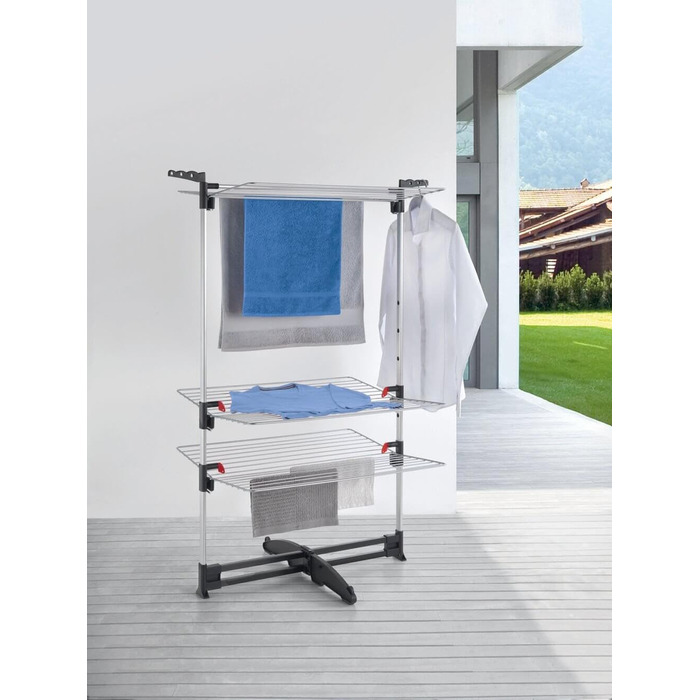 Сушарка для білизни Metaltex Ciclone Vario, сталева, срібляста, багаторівнева, турмовий тип