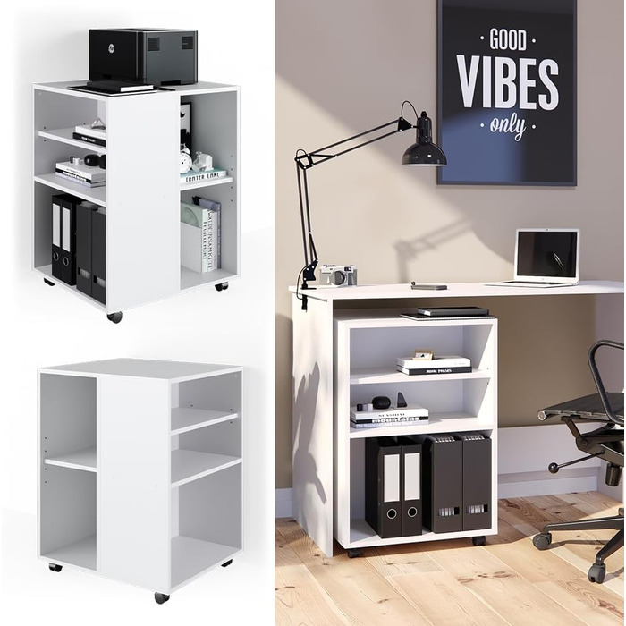 Тумба для офісу Vicco Rollcontainer, біла, 59x53 см