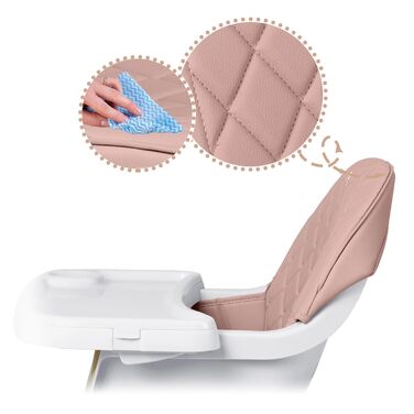 Дитячий стільчик Nukido 3 в 1 Lilo Beige (Рожевий) - регульований, зі знімним столиком, для дітей від 6 місяців