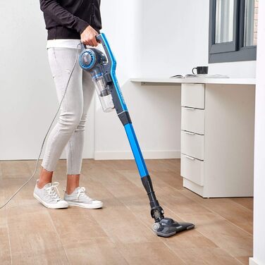 Пилосос 3-в-1 BLACK+DECKER BXVMS600E 600 Вт, ручний і вертикальний, циклонний, без мішка, EPA-фільтр, 6 м кабель, сірий/синій