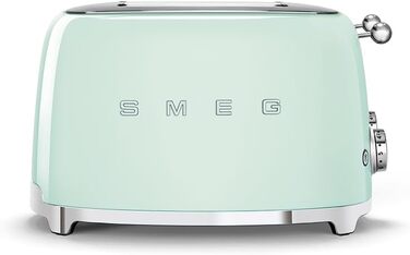 Тостер Smeg TSF03WHEU 4 відділення пастельно-зелений, 6 режимів, розморожування, підігрів, функція бейгл, 2000 Вт