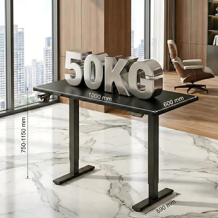 Ергономічний електричний стіл Spacetronik 100x60 см з регулюванням висоти та пам'яттю, бежевий