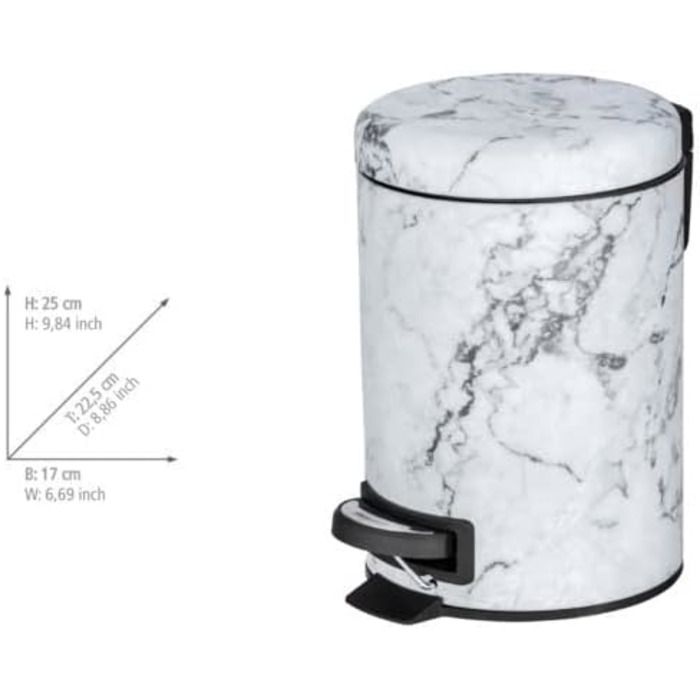 Косметичне відро для сміття WENKO Onyx, педальне
