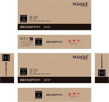 VASAGLE шафа для ванної, білий, 3 шухляди, дверцята, регульована полиця, 30x60x80 см