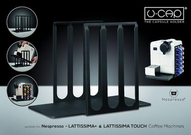 Тримач для капсул Nespresso® PIXIE/PIXIE CLIPS U-CAP (з чеком) | Чорний | Сумісний з LATTISSIMA TOUCH та PLUS