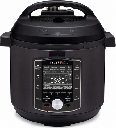 Мультиварка Instant Pot Pro 10-в-1, 5,7 л, 1200 Вт, електрична, швидковарка, рисоварка, пароварка, для йогурту, стерилізатор, Sous Vide, чорна нержавійка