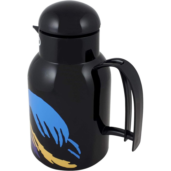 Термос-глечик Helios Thermo-Bird Папугай, пластик, чорний, 1 л