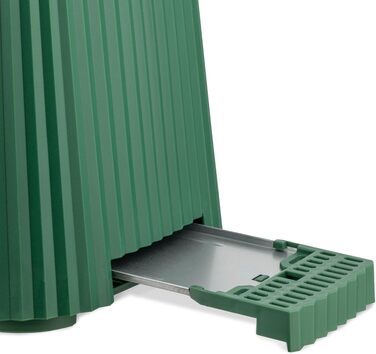 Тостер Alessi Plissé MDL08 W зелений - дизайн, 6 рівнів підсмажування, 850 Вт, термостійкий пластик, європейська вилка