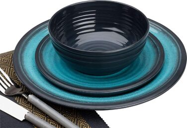 Набір посуду з меламіну Flamefield Premium Granite-Aqua