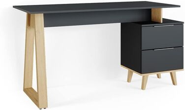 Письмовий стіл Vicco Nautica, антрацит/бук, 138x60 см, з шухлядами, кутовий L-подібний