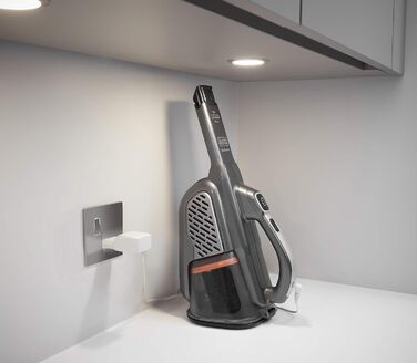 Акумуляторний ручний пилосос BLACK+DECKER Dustbuster Smart Tech 36 Вт/18 В, циклонний, 2 режими, з висувною щілинною насадкою, титан/срібло/чорний, з зарядним кабелем