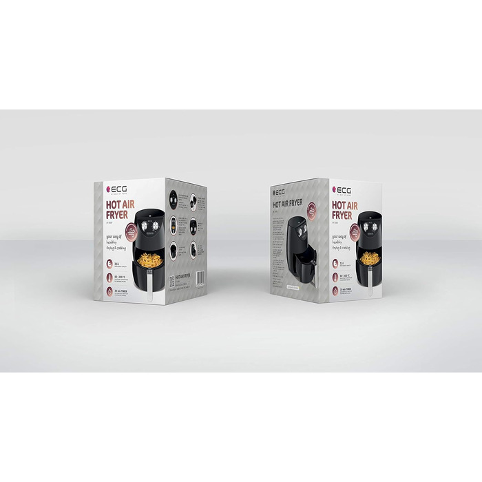 Фритюрниця ECG AF 3500 з гарячим повітрям, чорна
