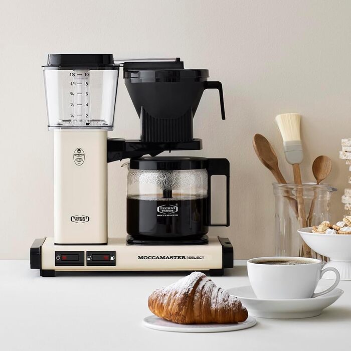 Кавоварка Moccamaster KBG Select ретро, фільтр, 1.25 л, офф-вайт