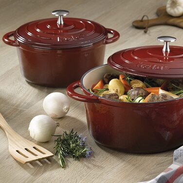 Каструля Kela Calido з чавуну, кругла, 2,5 л, червона, 21 см